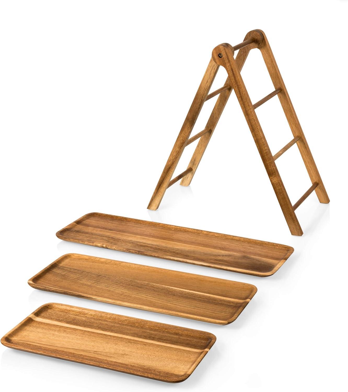 Union Rustic 3 Tiered Serving Tray - Charcuterie Boards - Wood Serving Platters Austyn