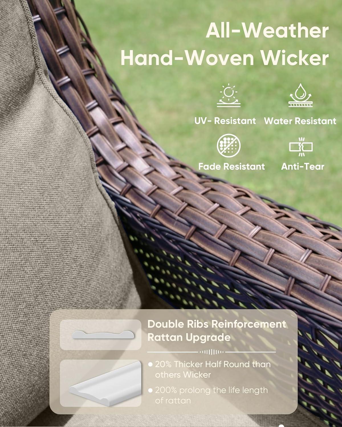 Carolina Outdoor Wicker Swivel Glide Chair with Cushions