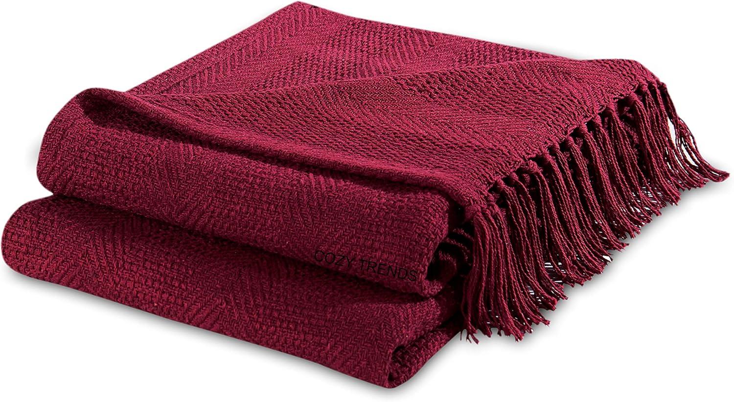 Luxurious Hand Woven Cozy Warm Combed Cotton All Season Indoor Outdoor Light Weight Fade Resistant Couch Chair Bed Throw Blankets Batik 50x60 Inch Set of 7