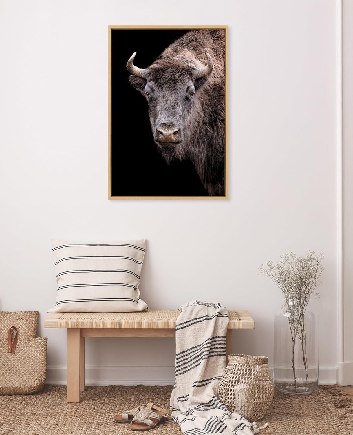 Kate & Laurel All Things Decor Sylvie Bison Canvas Art