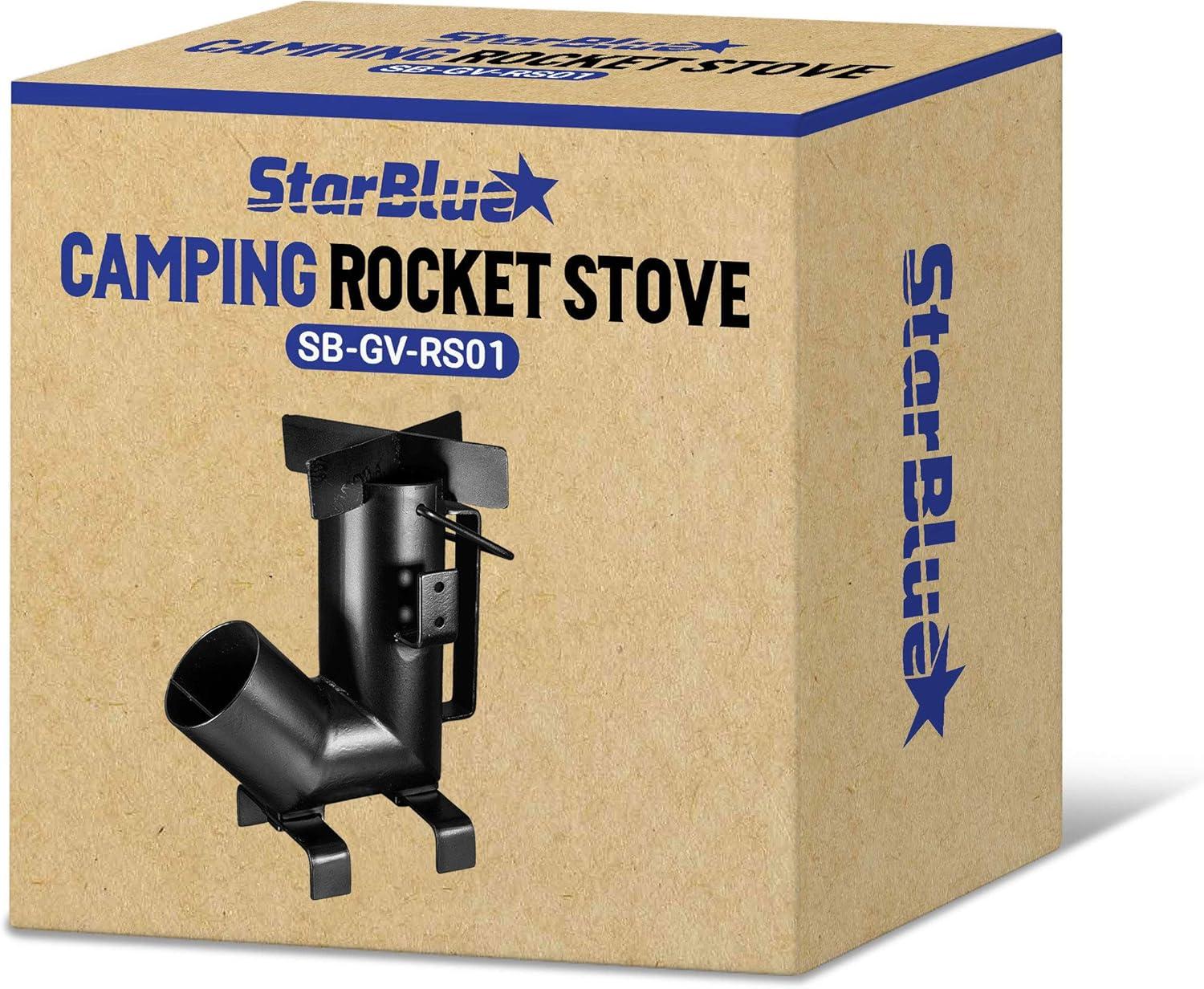 Camping Rocket Stove by StarBlue with FREE Carrying Bag - A Portable Wood Burning Camping Stove with Large Fuel Chamber Best for Outdoor Cooking, Camping, Picnic, BBQ, Hunting, Fishing