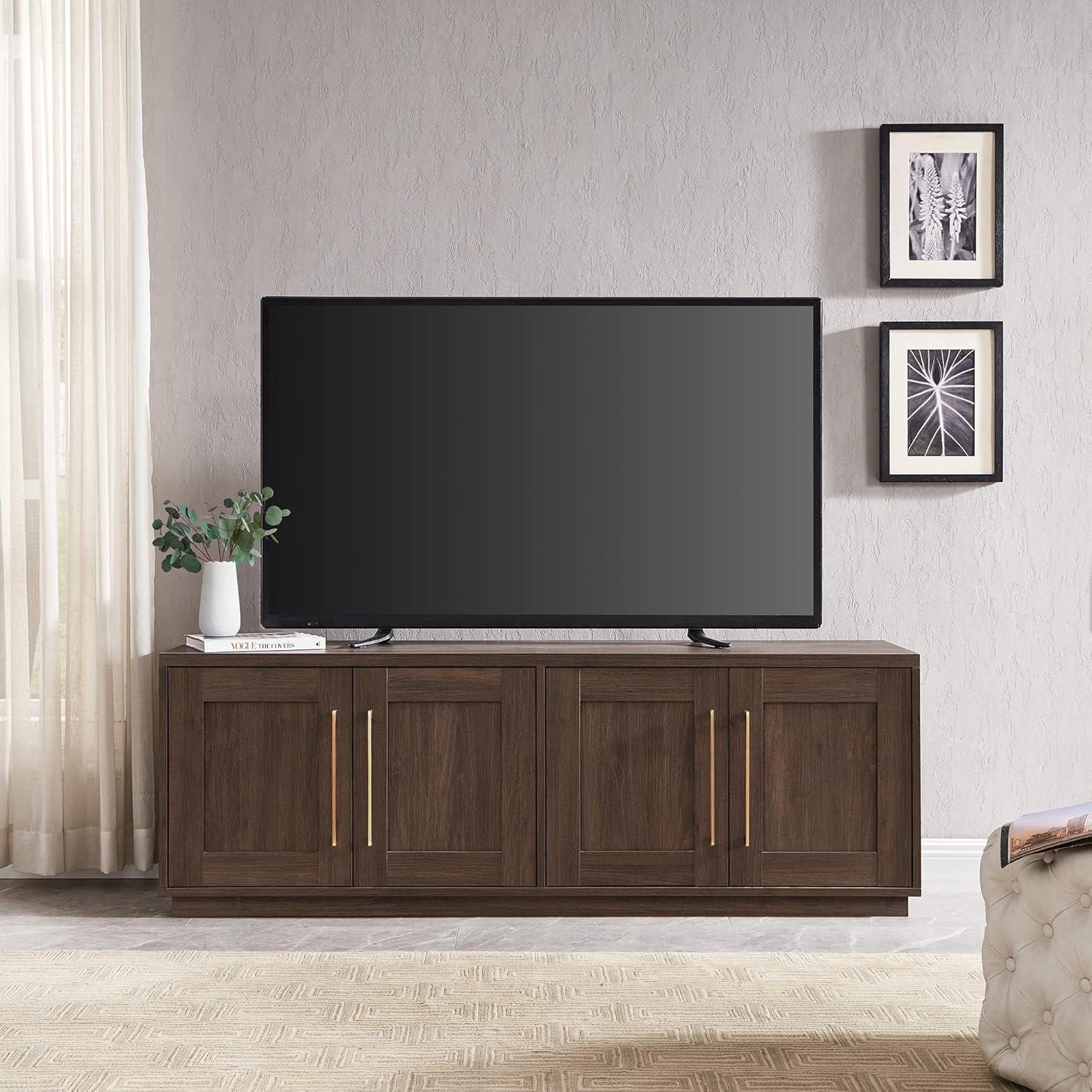 Evelyn&Zoe Tillman Rectangular TV Stand for TV's up to 75", Alder Brown