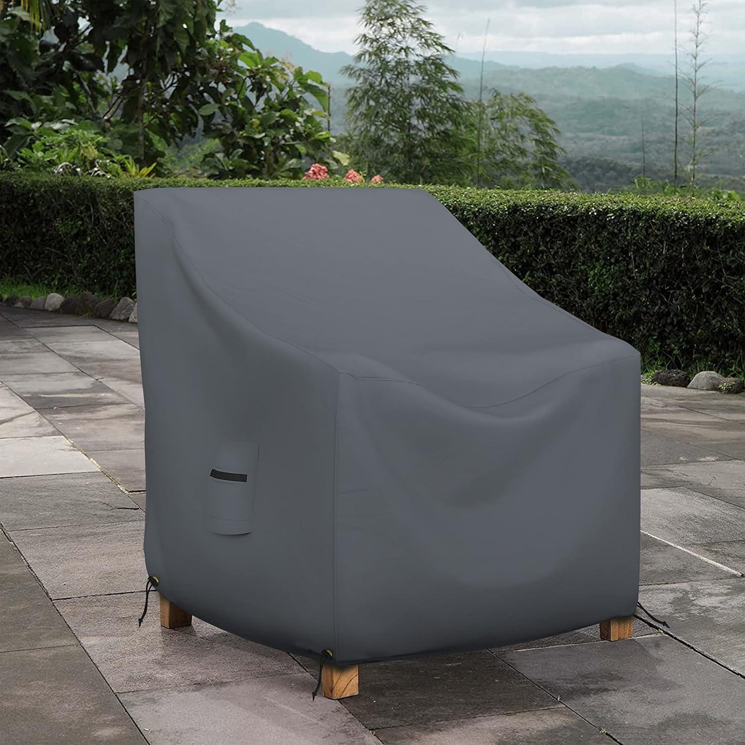 Heavy Duty Waterproof Outdoor Chair Cover, All Weather Protection Patio Deep Seat Lawn Chair Cover