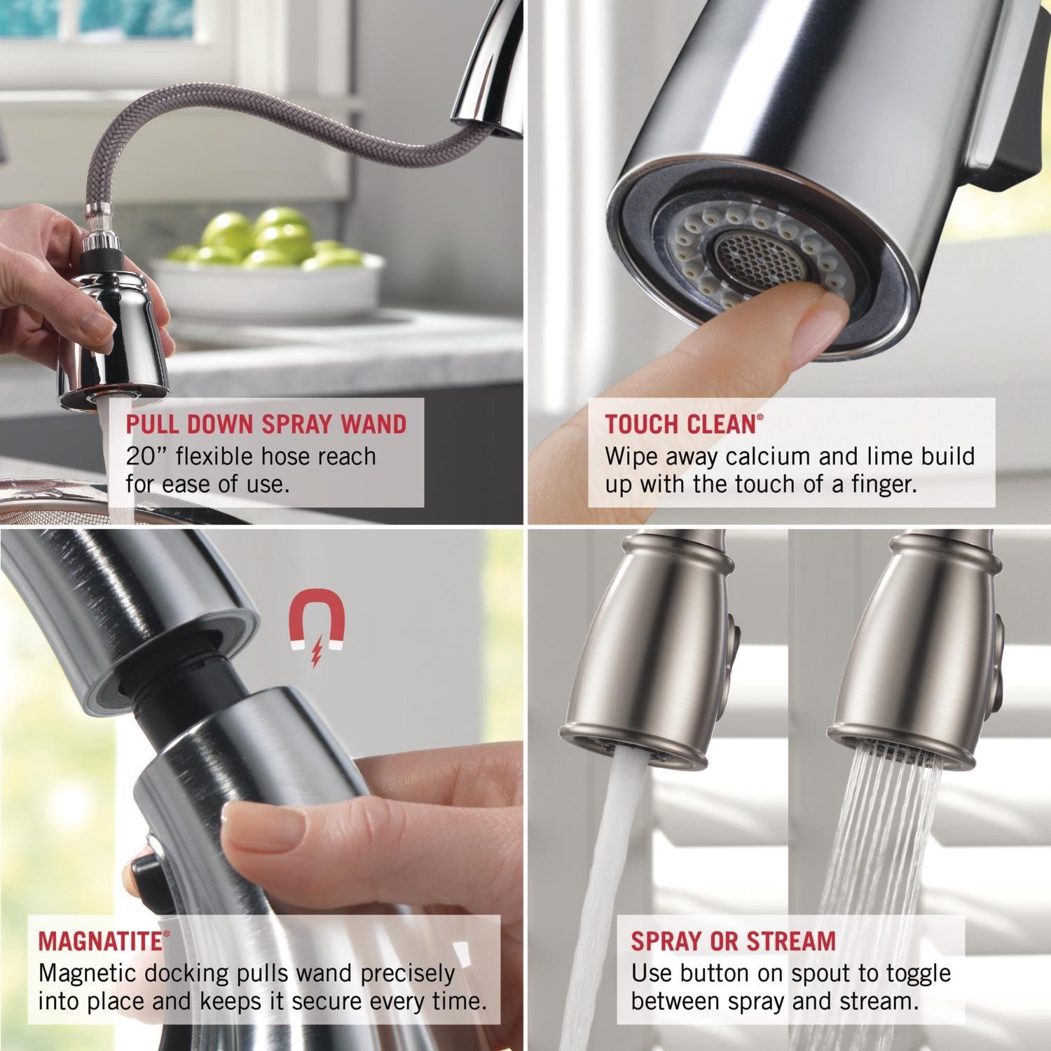Pivotal Pull Down Touch Single Handle Kitchen Faucet with Touch20 Technology