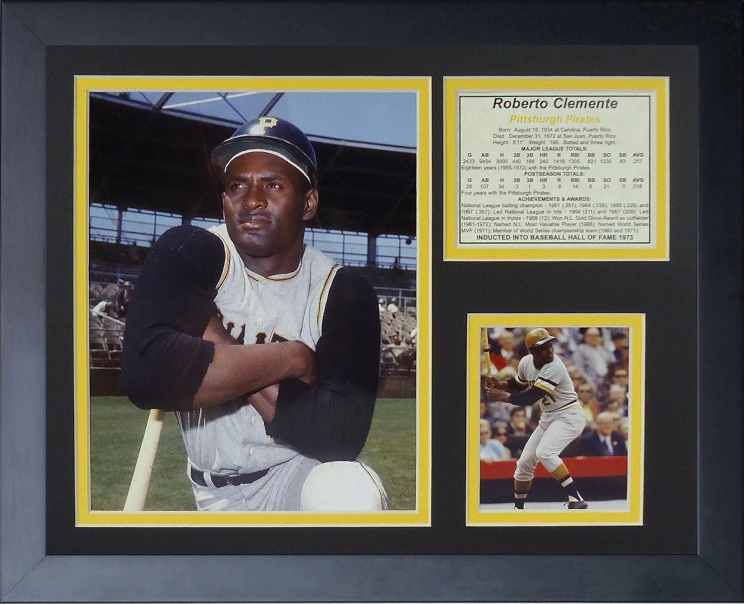 Legends Never Die Roberto Clemente Portrait Framed Photographic Print