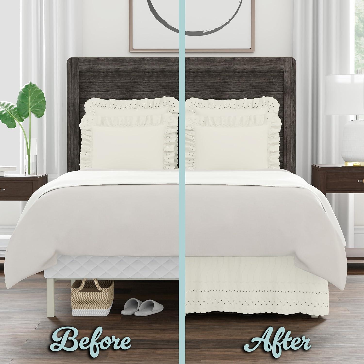 Fresh Ideas  Fresh Ideas Ruffled Eyelet Bed Skirt, 14" Drop Length & Reviews | Wayfair