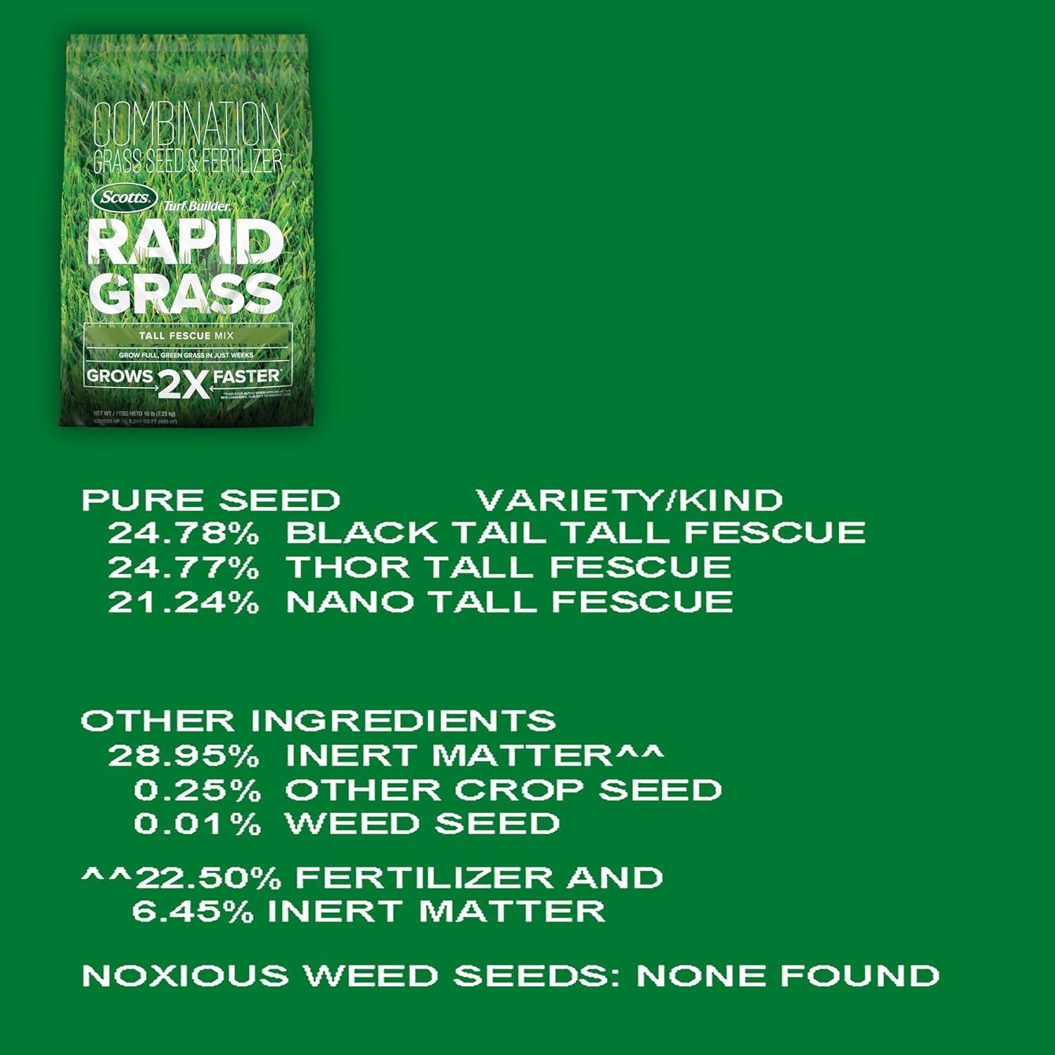 Scotts Turf Builder Rapid Grass Seed Tall Fescue Mix - 5.6lb