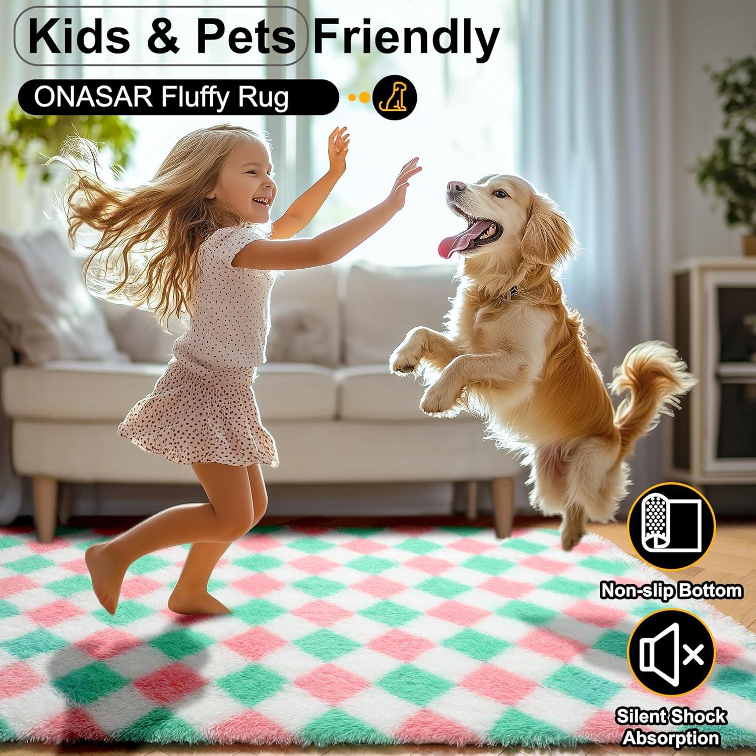 Luxe Weavers Checkered Black and White Geometric 8x10 Indoor Area Rug