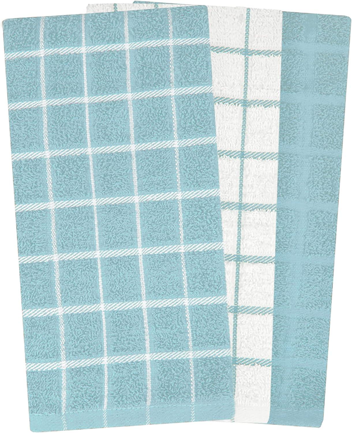 Dew Terry Cotton Check Kitchen Towel Set, 3-Pack