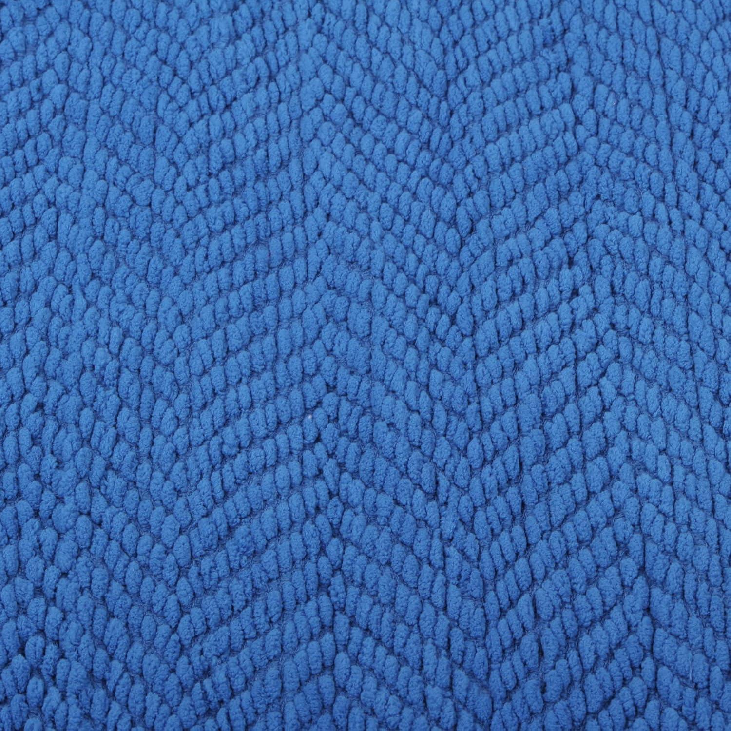 Home Soft Things Reversible Tweed Throw Blanket, Super Soft & Cozy - Snorkel Blue, 50x60"