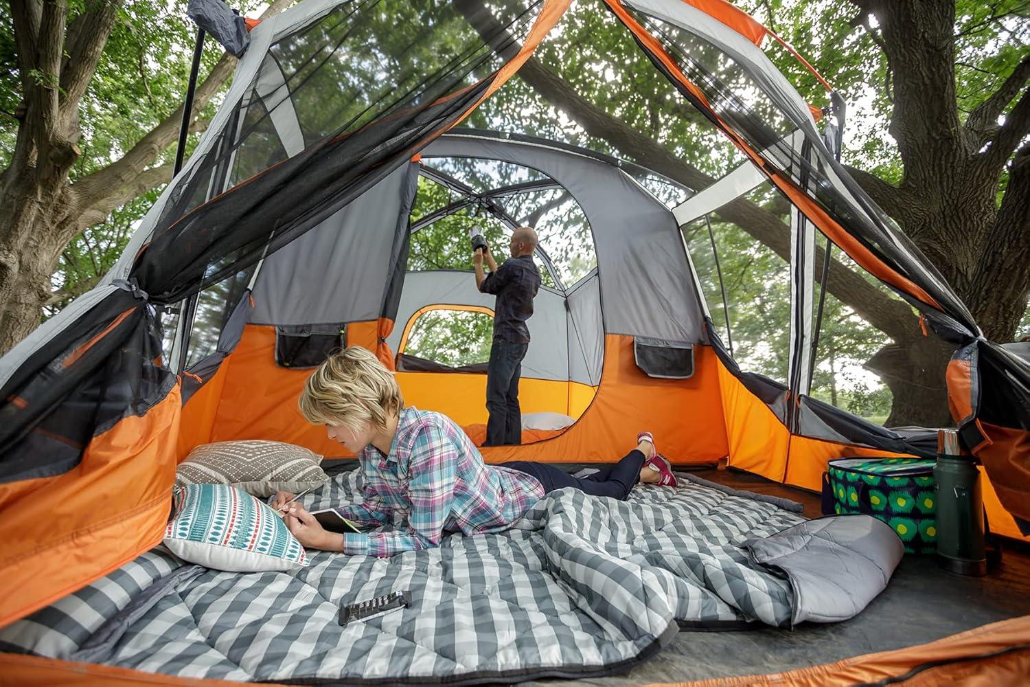 Orange and Gray 11-Person Four Season Cabin Tent with Vestibule