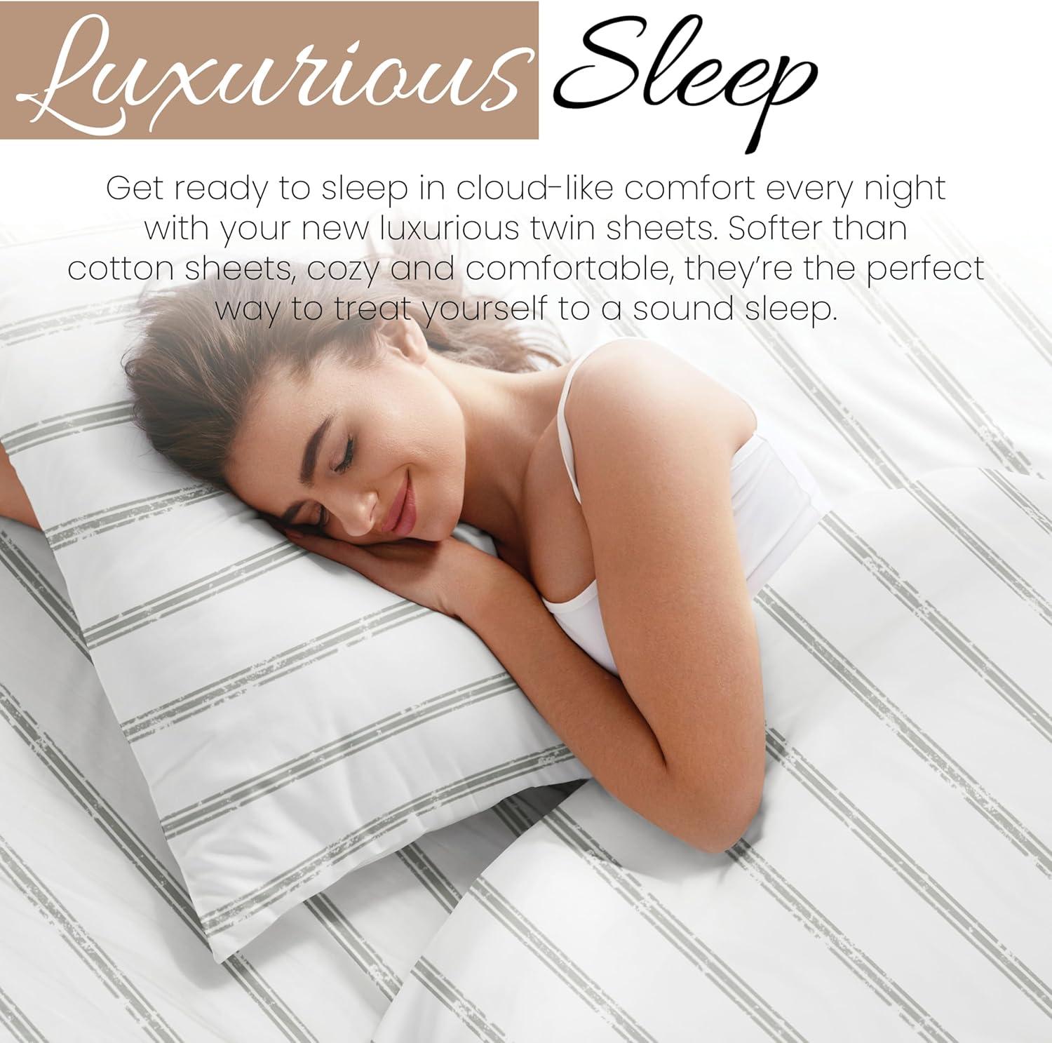 Noble Linens Gray Reversible Chevron Sleep Print 3-Piece Duvet Cover Set, King/CalKing