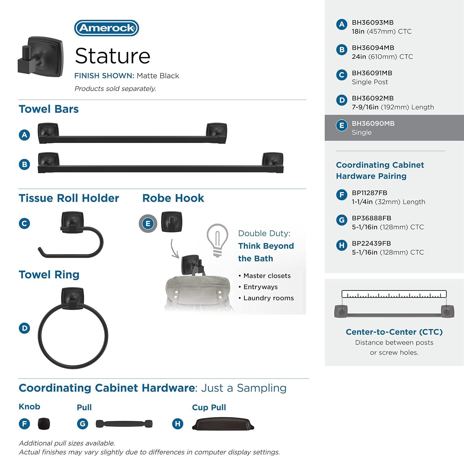 Stature Wall Mounted Robe Hook