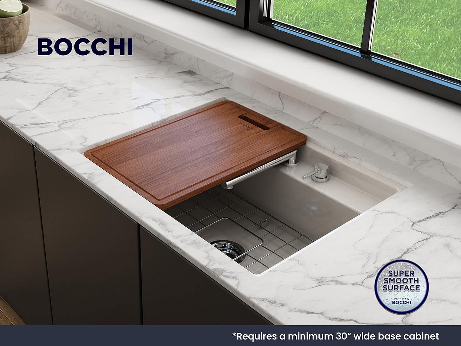 BOCCHI Baveno 27'' L Dual Mount Single Bowl Fireclay Kitchen Sink 1633-001-0127