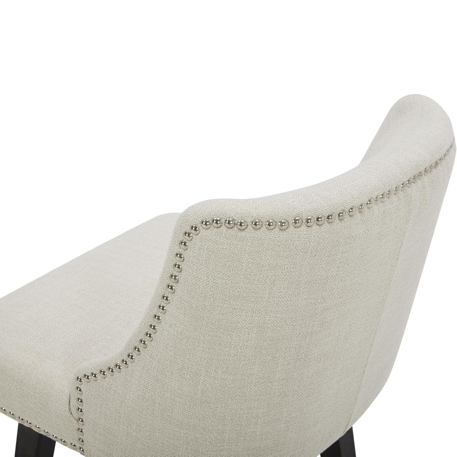 CHITA 26 inch Fabric Swivel Upholstered Counter Height Bar Stools with Full Back, Set of 2, Linen