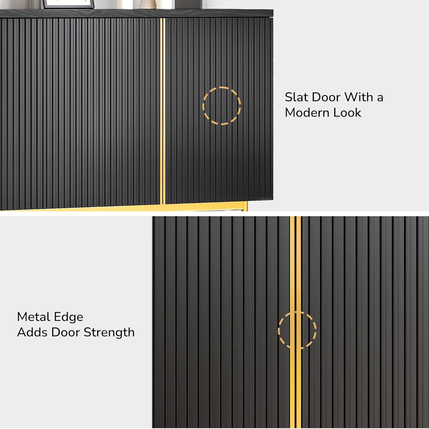 Willa Arlo™ Interiors Wilber 63.4" Sideboard Buffet Cabinet with Fluted Decorative Doors, Modern Console Table