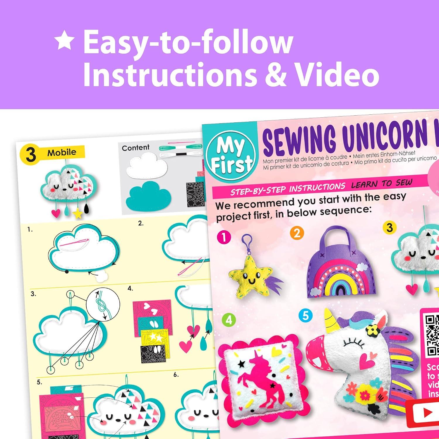 My First Unicorn Kids Sewing Kit with Felt and Needles