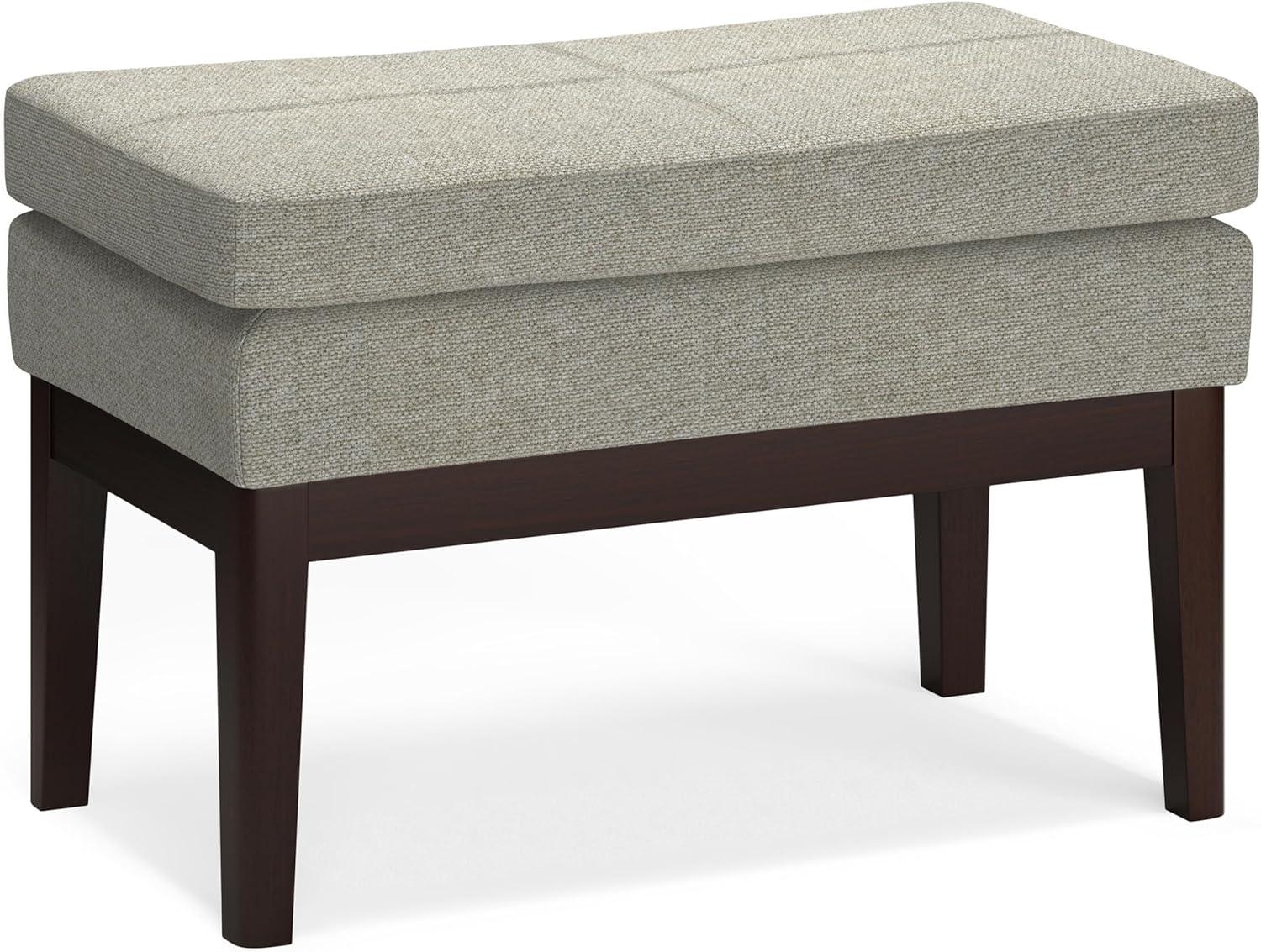 Simpli Home Carlson Small Mid-Century Ottoman Bench with Upholstered Seat