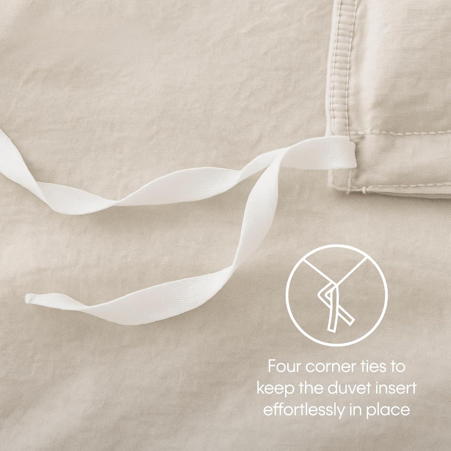 Calvin Klein Washed Texture Solid Cotton Duvet Cover Set