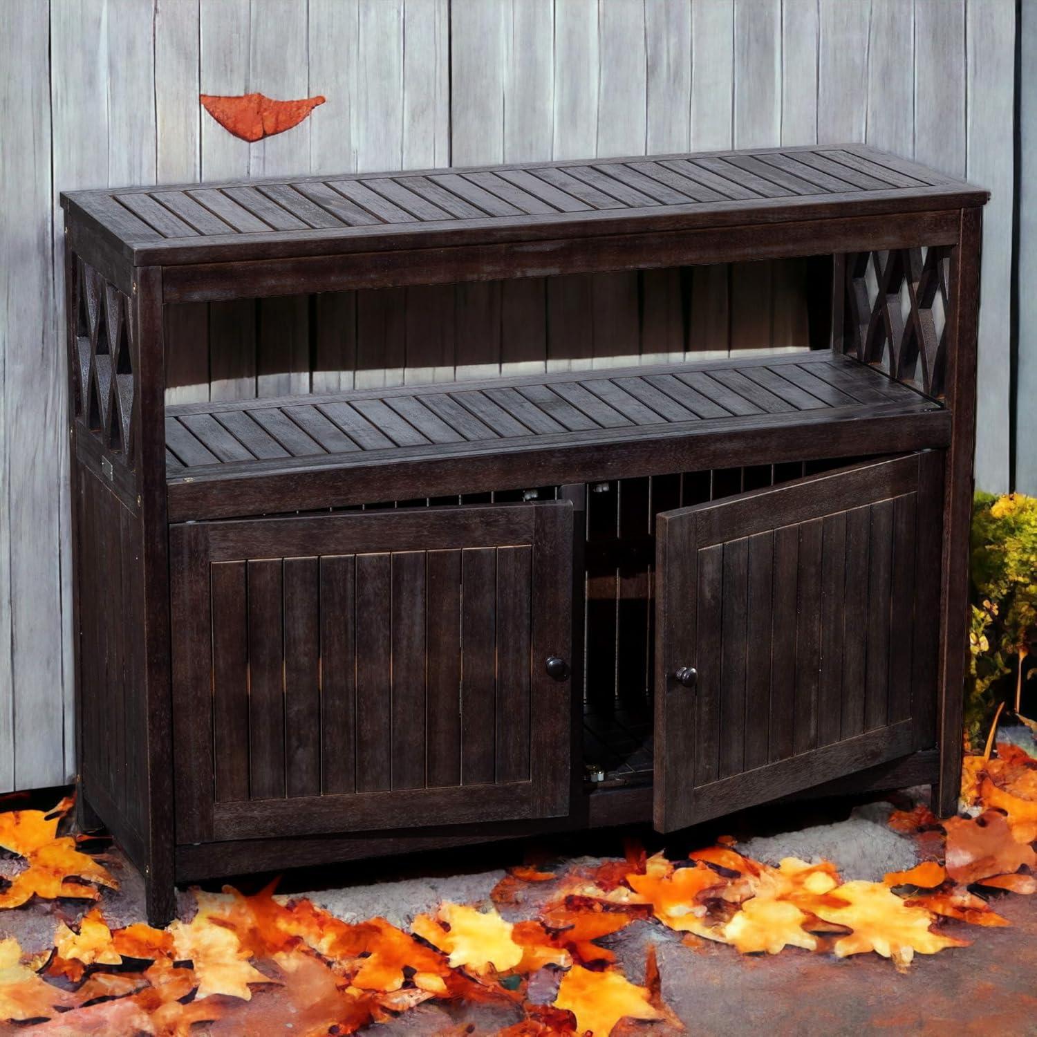 DTY Outdoor Living Longs Peak Eucalyptus Sideboard, Espresso