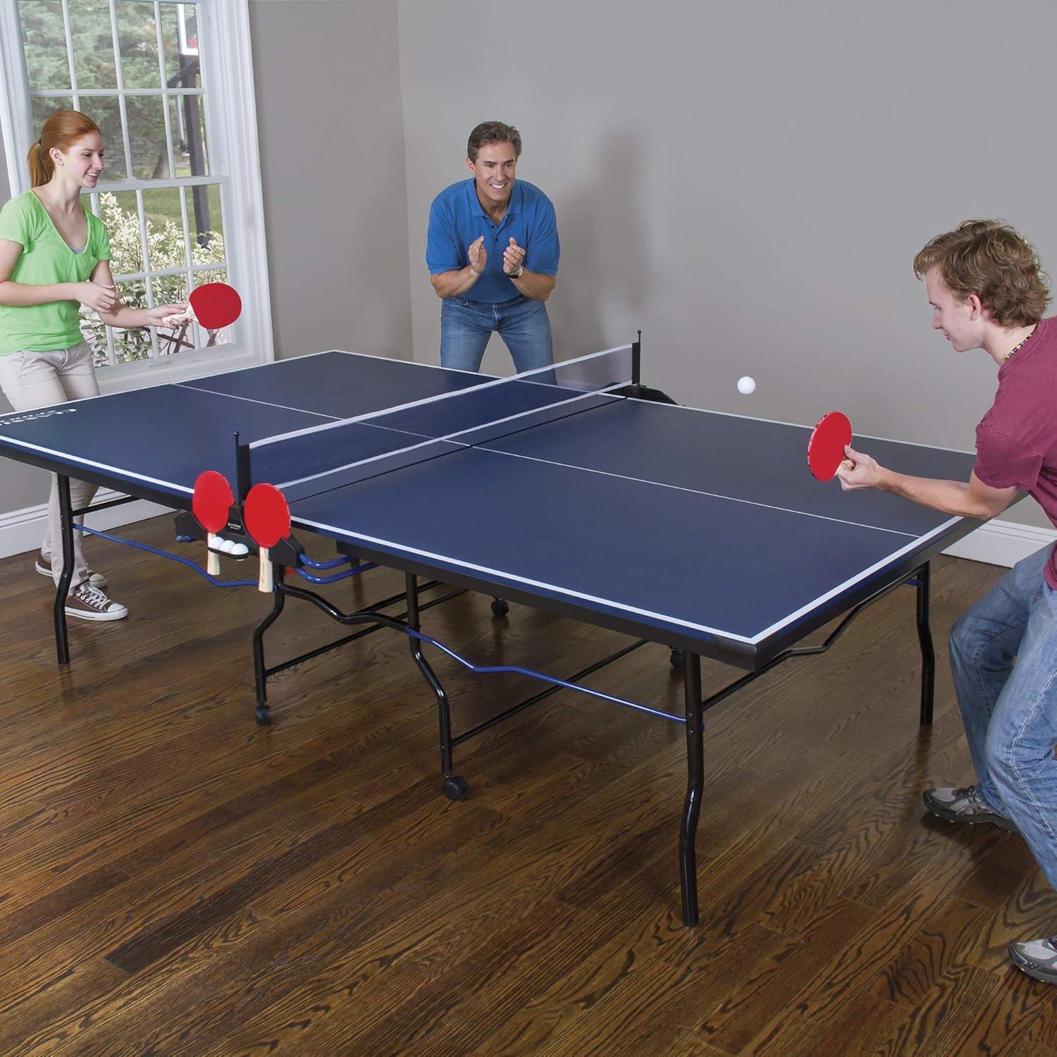 Classic Blue Foldable Steel Frame Table Tennis Table with Net