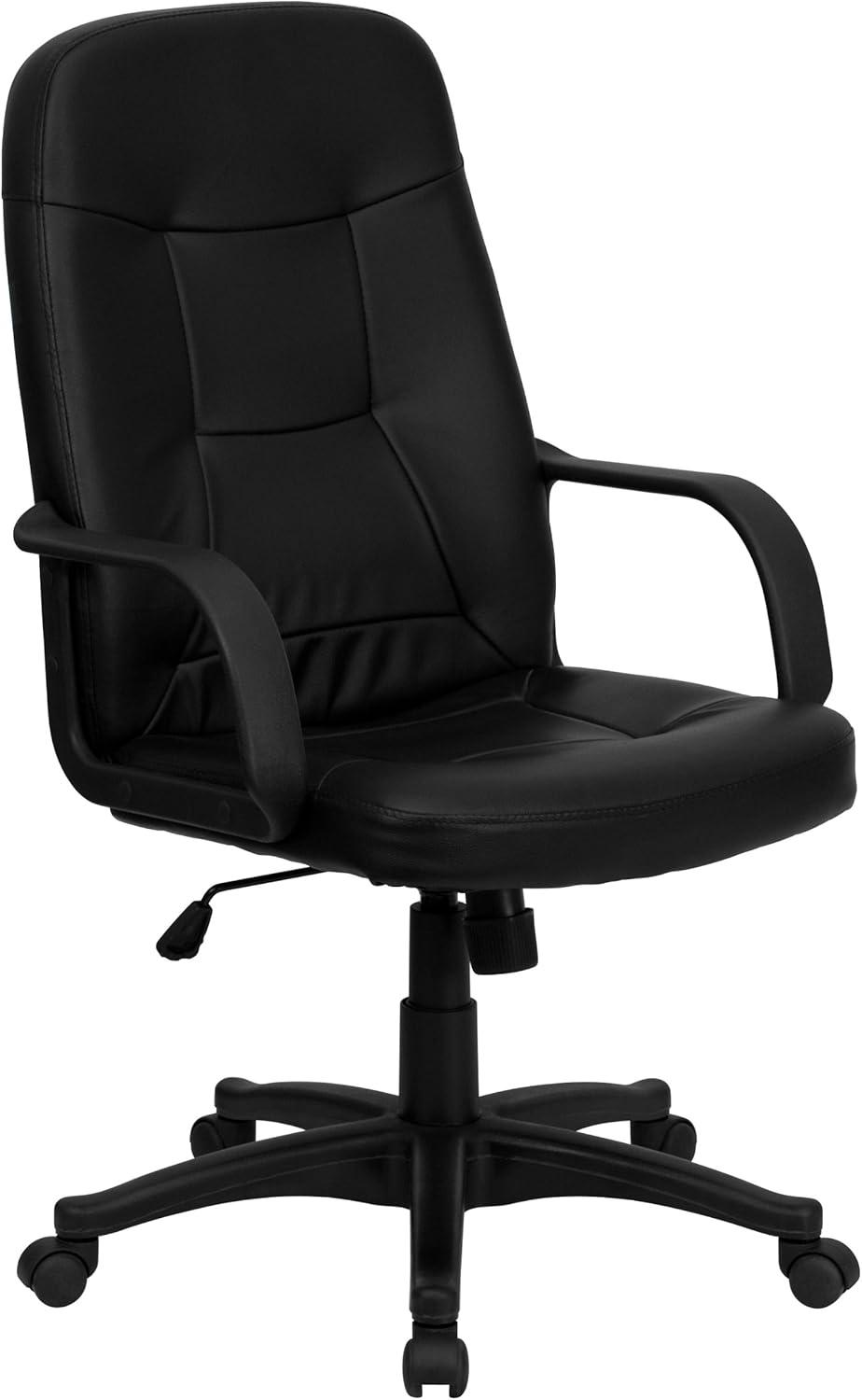 Flash Furniture Holly High Back Black Glove Vinyl Executive Swivel Office Chair with Arms