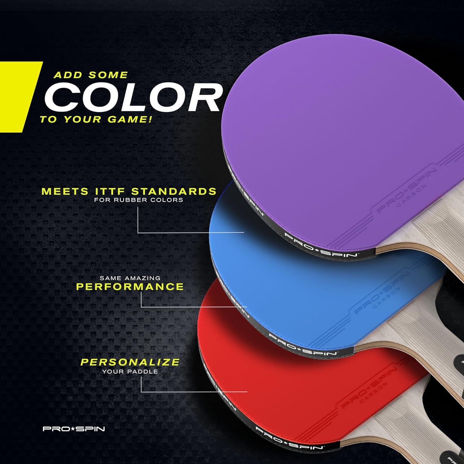 PRO-SPIN Ping Pong Paddle with Carbon Fiber, Limited Edition Blue Color, Performance-Level Table Tennis Racket, Shakehand Grip