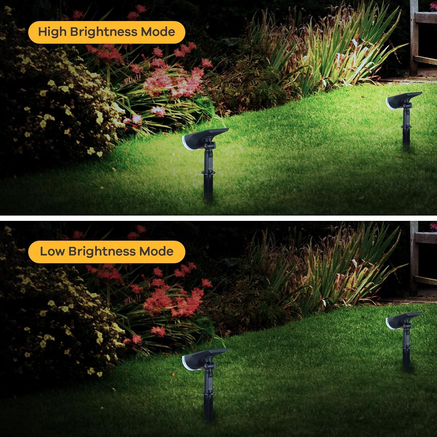 Linkind Solar Lights Outdoor StarRayS, Bright Solar Spot Lights Outdoor, IP67 Waterproof Spotlights for Garden Yard Landscape Walkway Patio Tree (Daylight, 6 Pack)