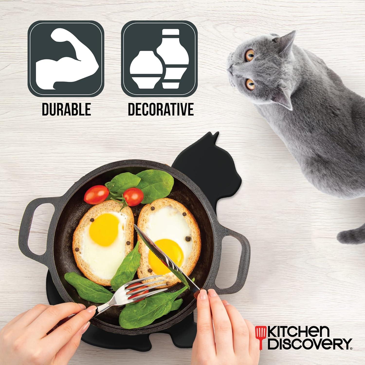 Cat-Shaped Silicone Trivet - Protect Countertops and Tables from Heat Damage with Adorable Kitty Decor - Heat-Resistant up to 300°F