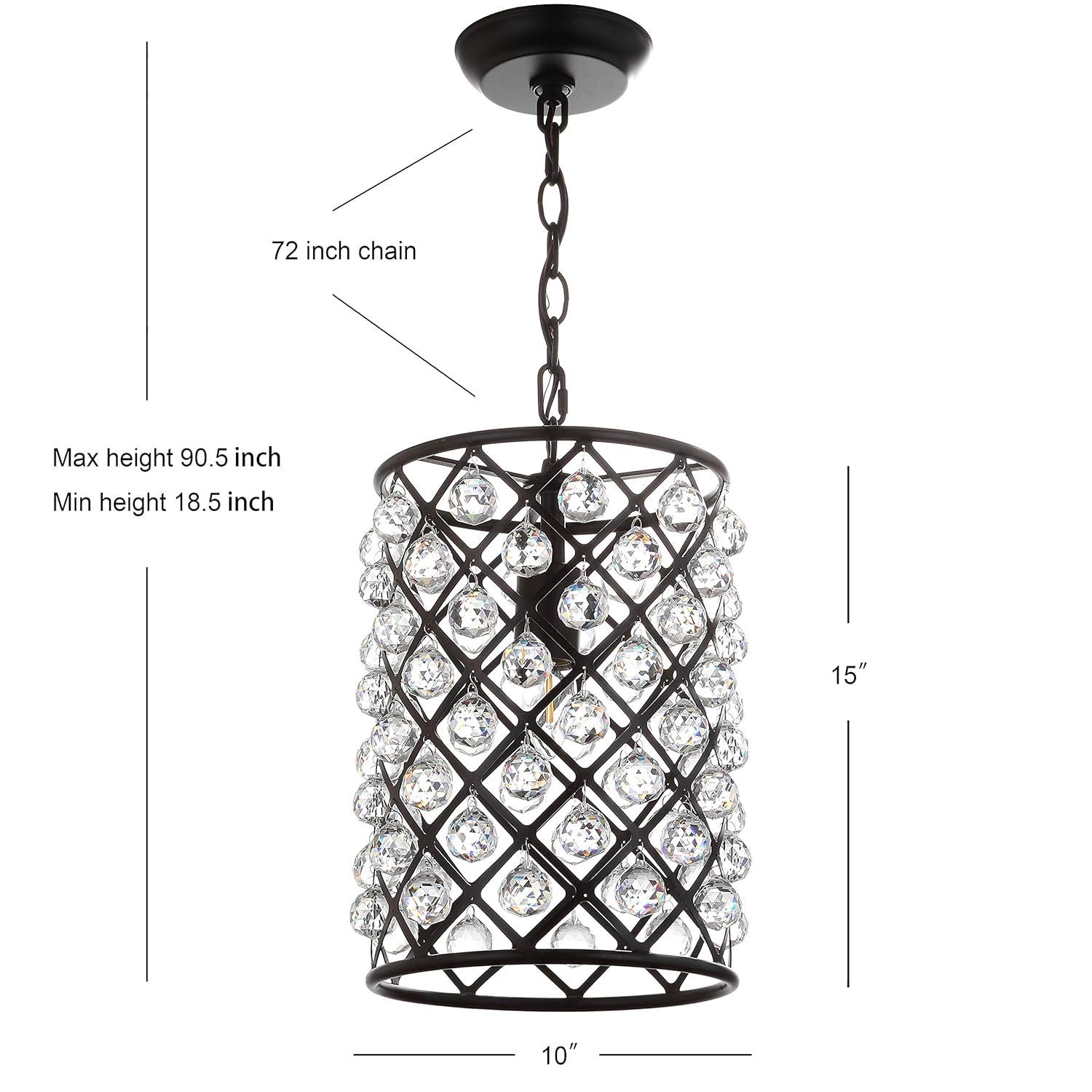 Gabrielle 10" Crystal/Metal LED Pendant, Oil Rubbed Bronze