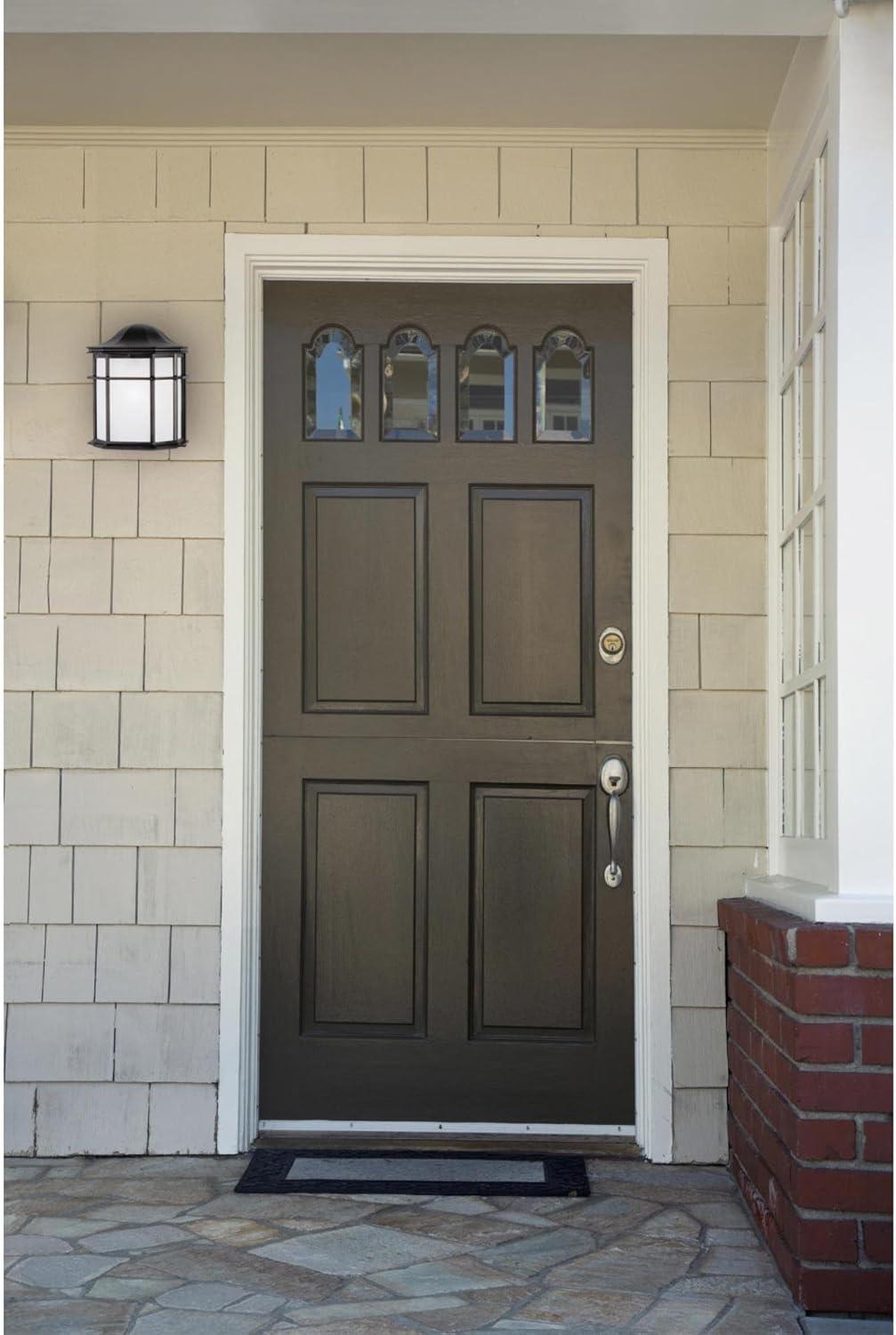 Textured Black Cast Aluminum Wall Lantern with Frosted Acrylic Lens