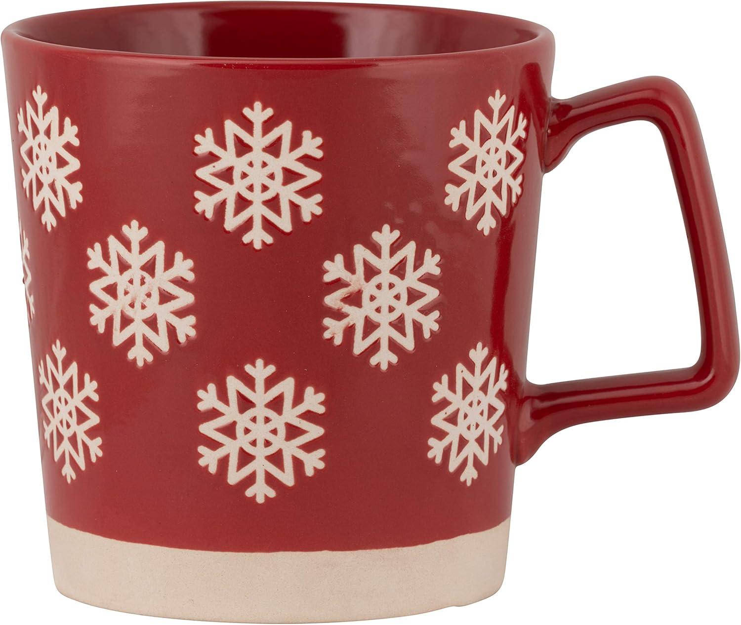 10 Strawberry Street Assorted 20 fl oz Holiday Print Ceramic Mug, Set of 4 Mugs