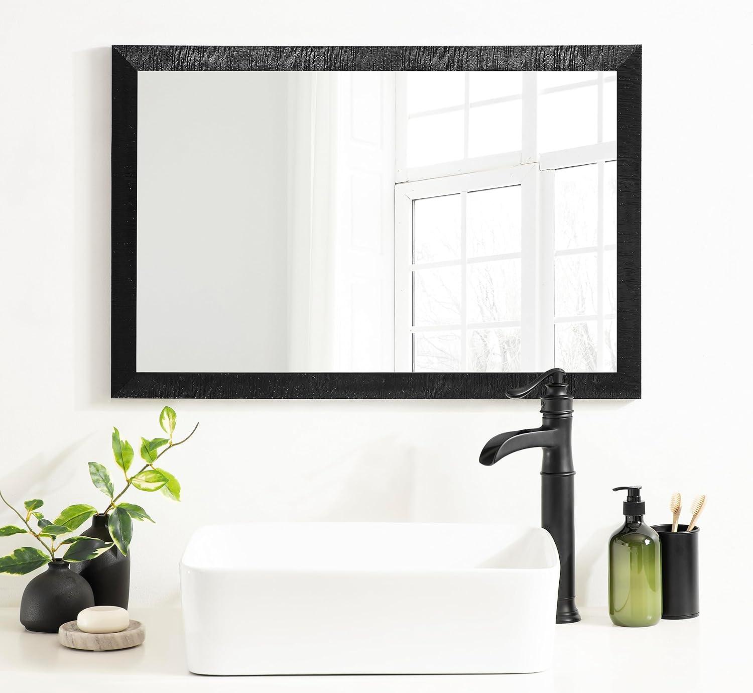 Hokku Designs Farhi Rectangle Embossed Bathroom Wall Mirror