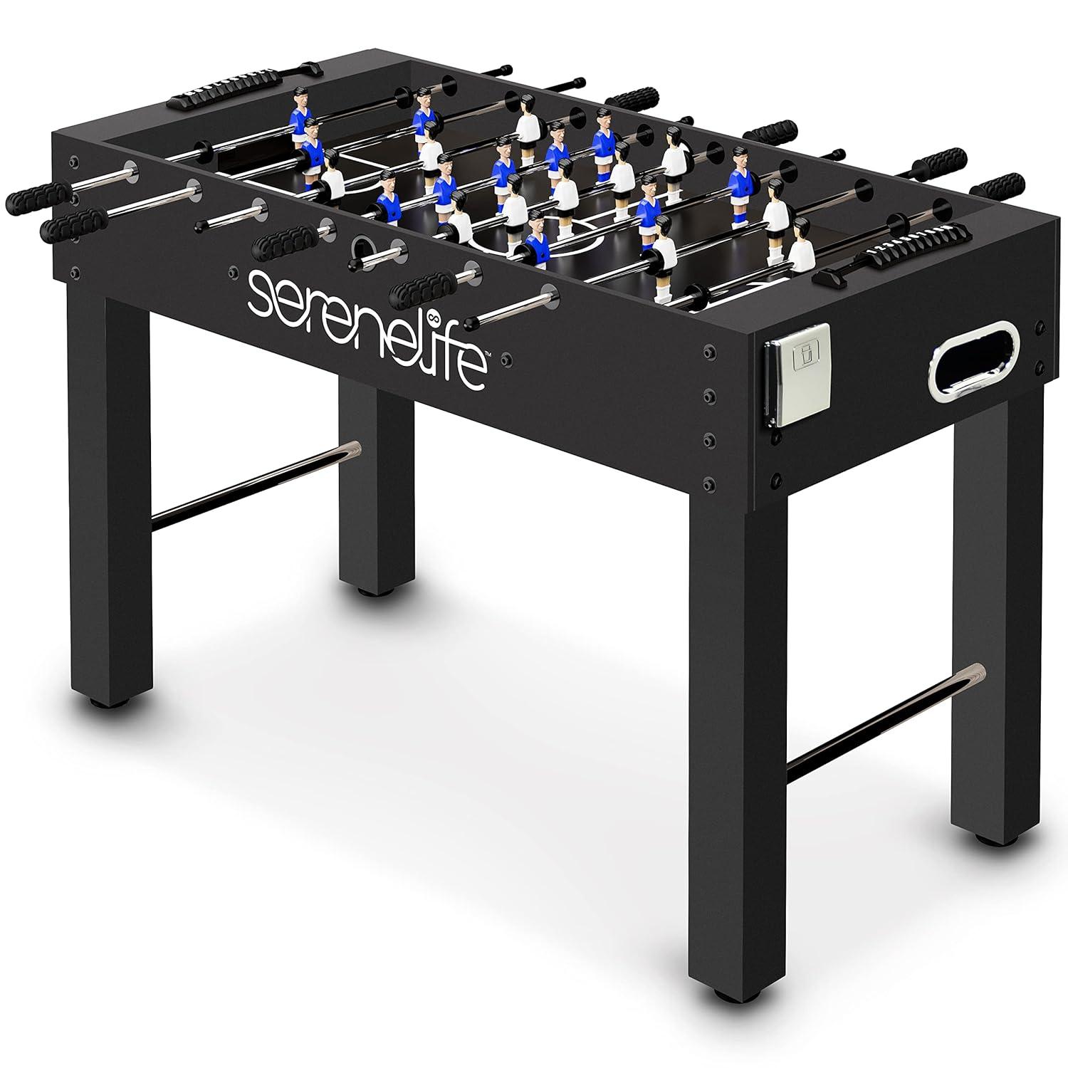 SereneLife 48" Arcade Foosball Table - Home Game Room Soccer Table, Modern Black