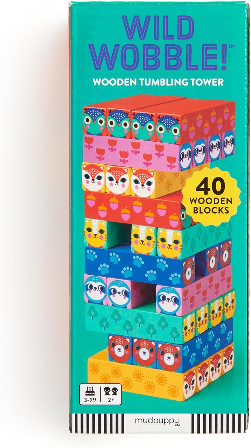 Colorful Wooden Animal Tumbling Tower Game for Kids