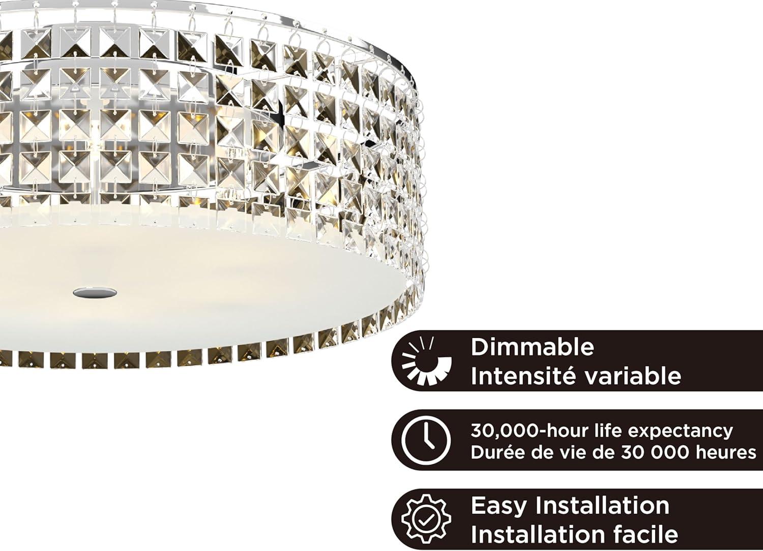 Bazz Lighting Pl3416on Glam-Gatsby 6 Light 16" Wide Semi-Flush Drum Ceiling Fixt - Chrome