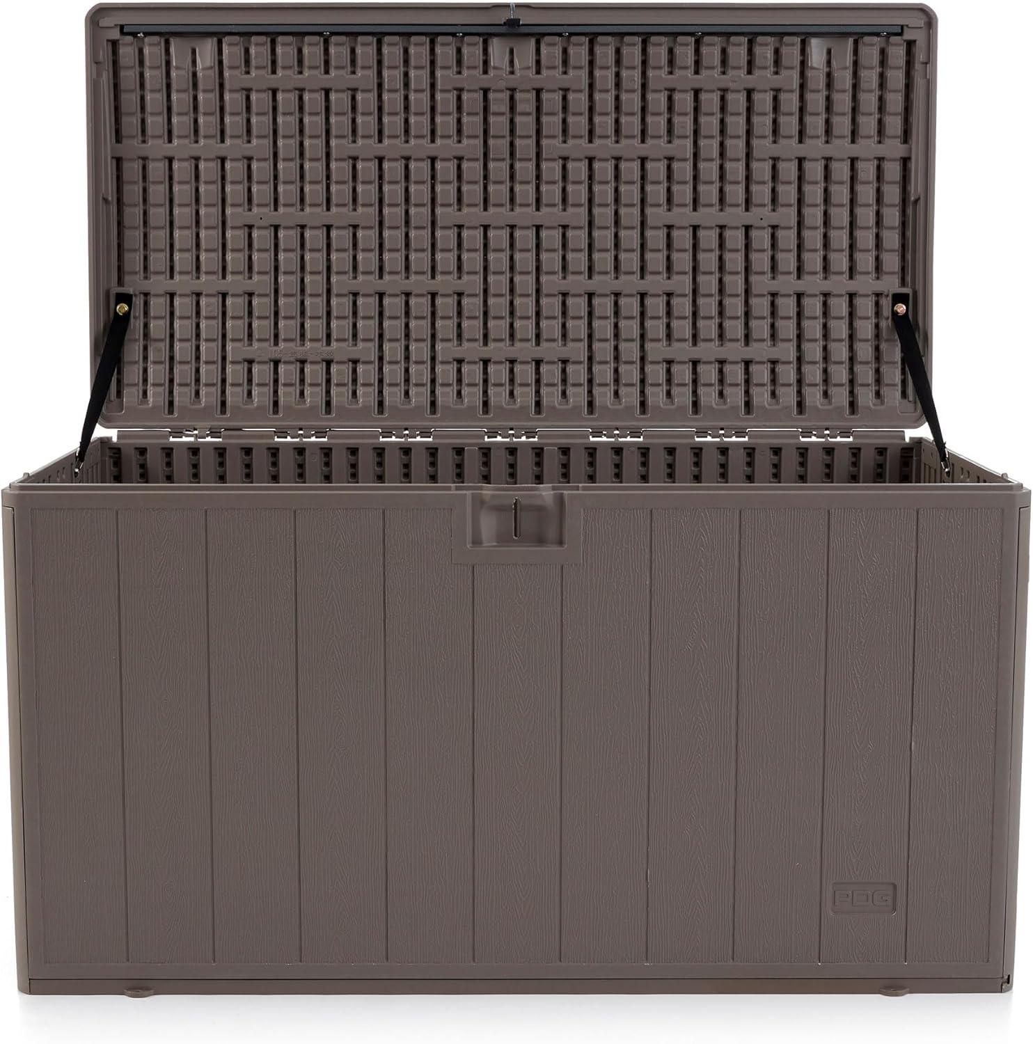 Driftwood Gray 105 Gallon Weatherproof Resin Outdoor Storage Deck Box