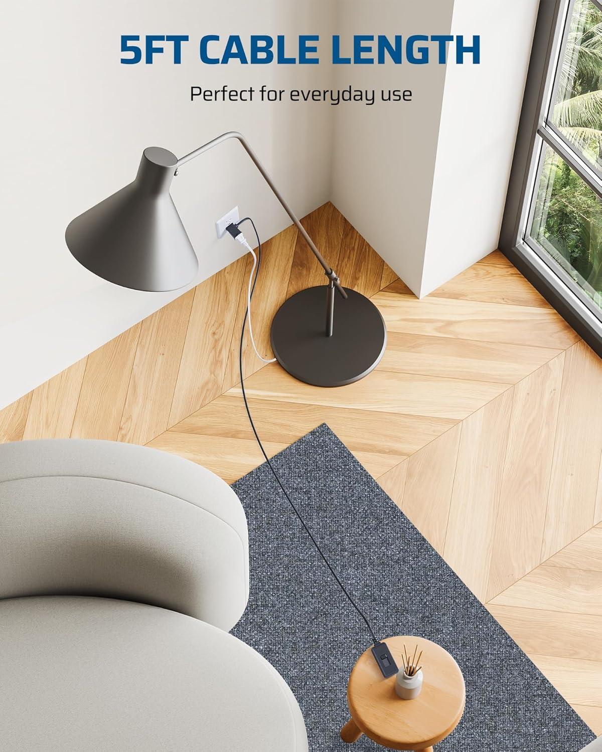 Black Full Range Slide Control Table Lamp Dimmer Switch