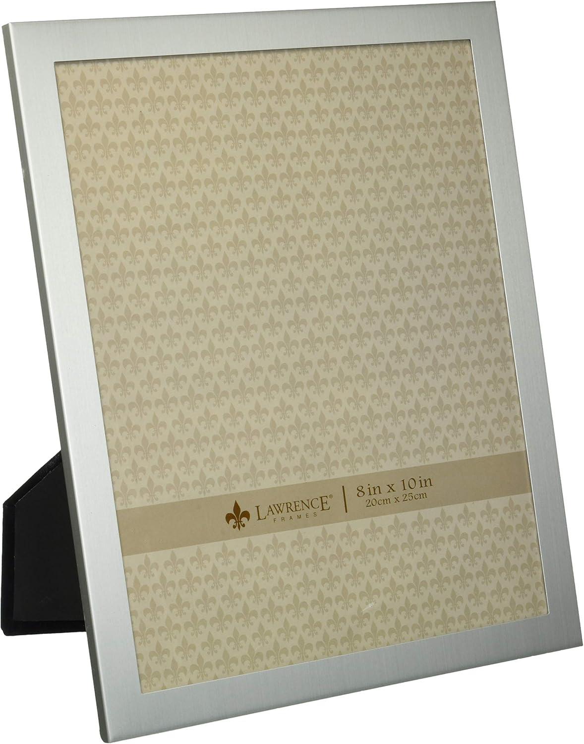 Lawrence Frames Brushed Silver 8x10 Metal Picture Frame