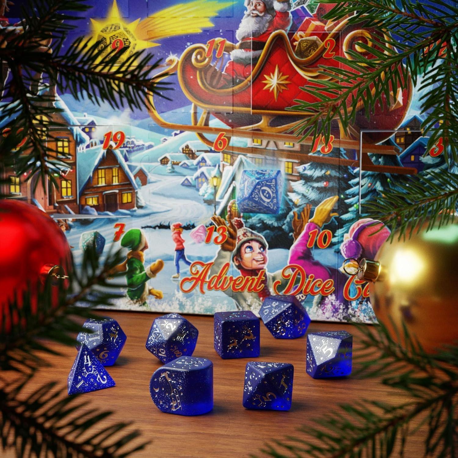 Festive Advent Dice Calendar with Metal Coin