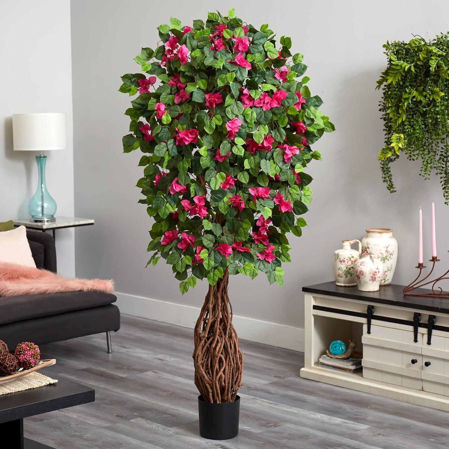 Nearly Natural 6-ft Multi Vine Bougainvillea Silk Tree