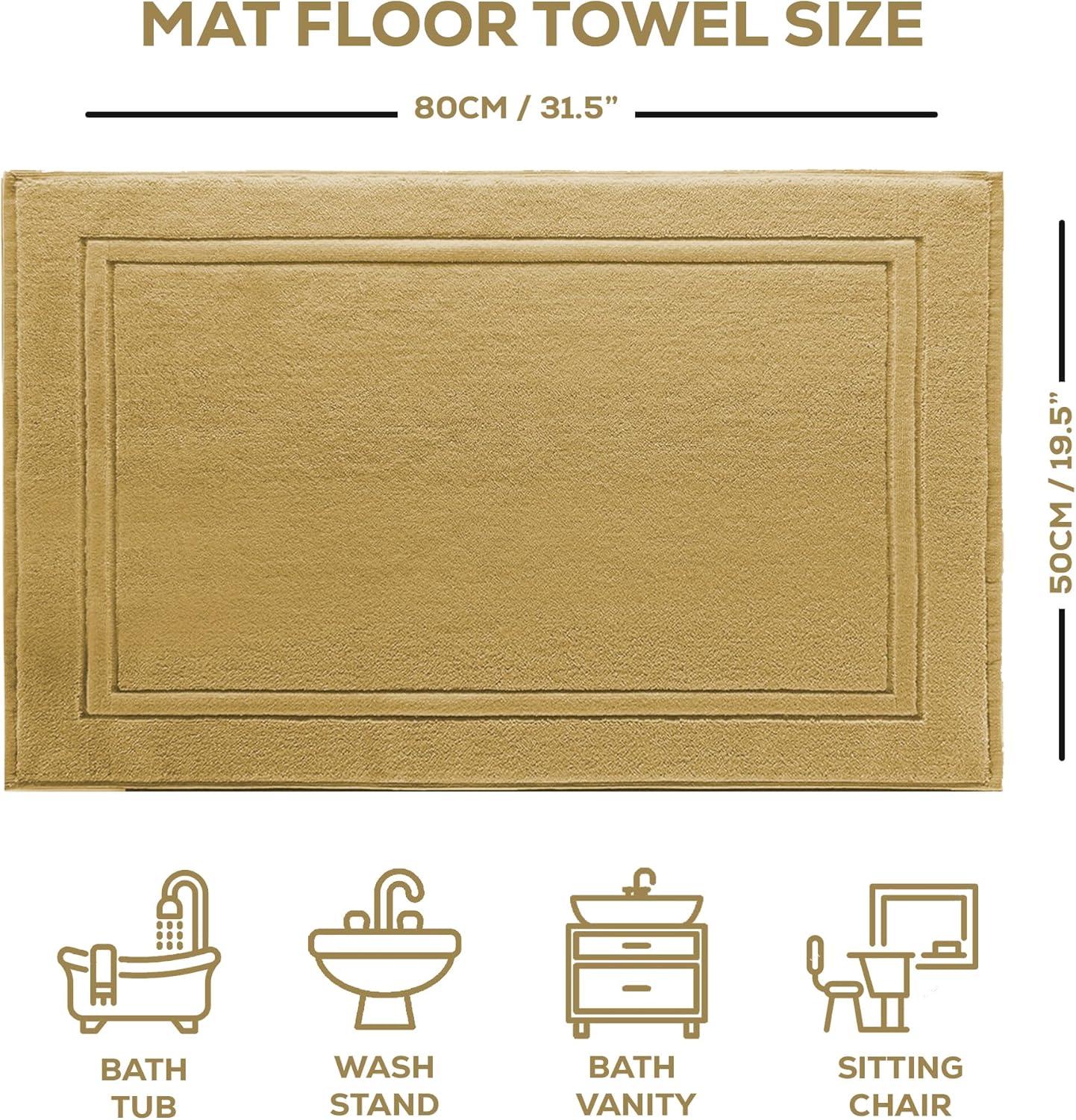 Taupe Cotton Super Soft Absorbent Bath Mat Set