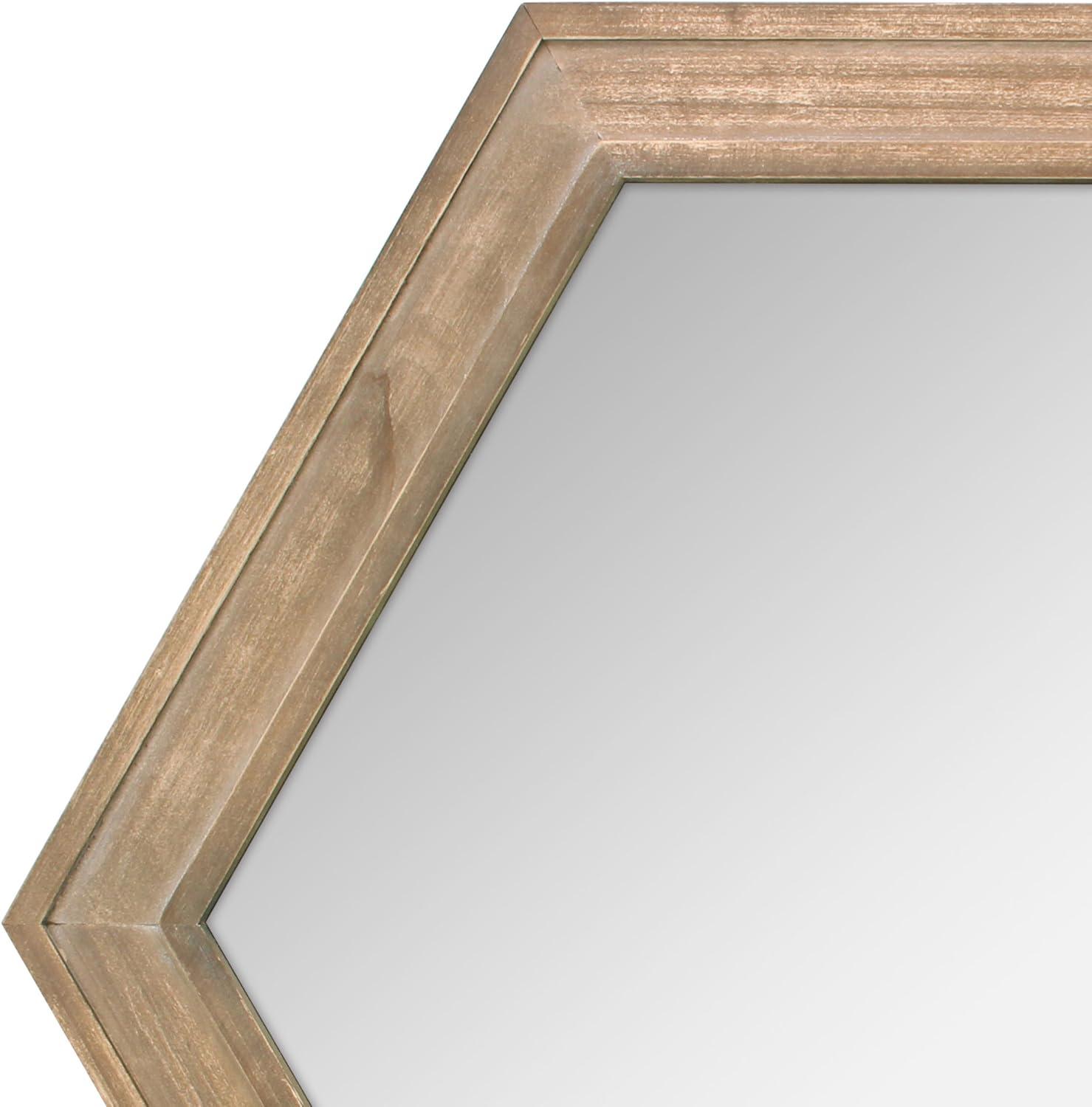 Wooden Hexagon Decorative Wall Mirror - Stonebriar Collection