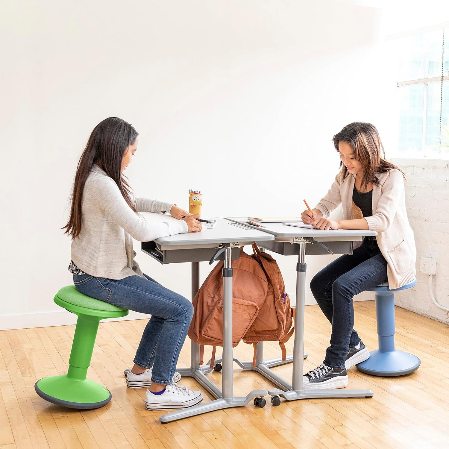 ECR4Kids SitWell Height-Adjustable Wobble Stool - Active Flexible Seating Chair for Kids and Adults - School and Office