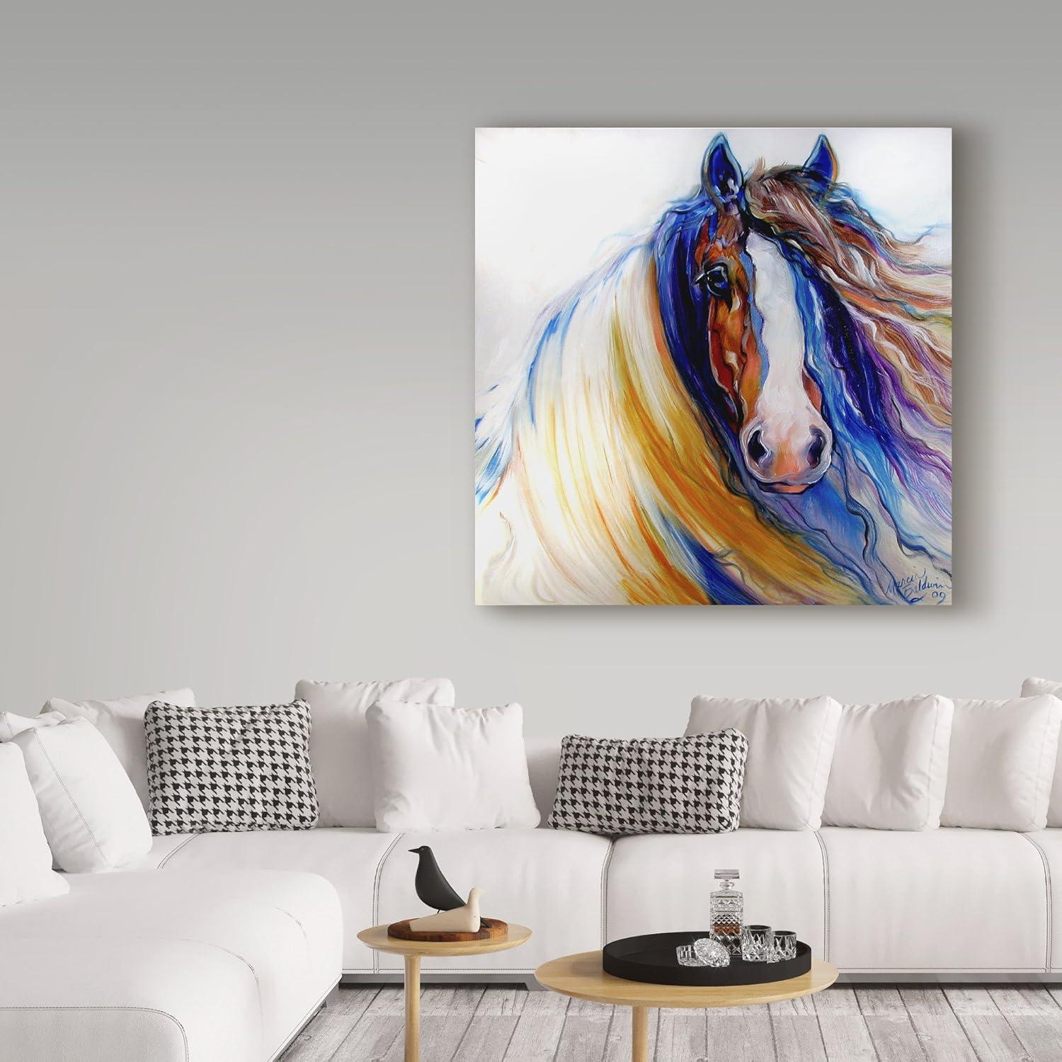 Trademark Fine Art -Marcia Baldwin 'Gypsy Vanner Rouge' Canvas Art - 14''x14''