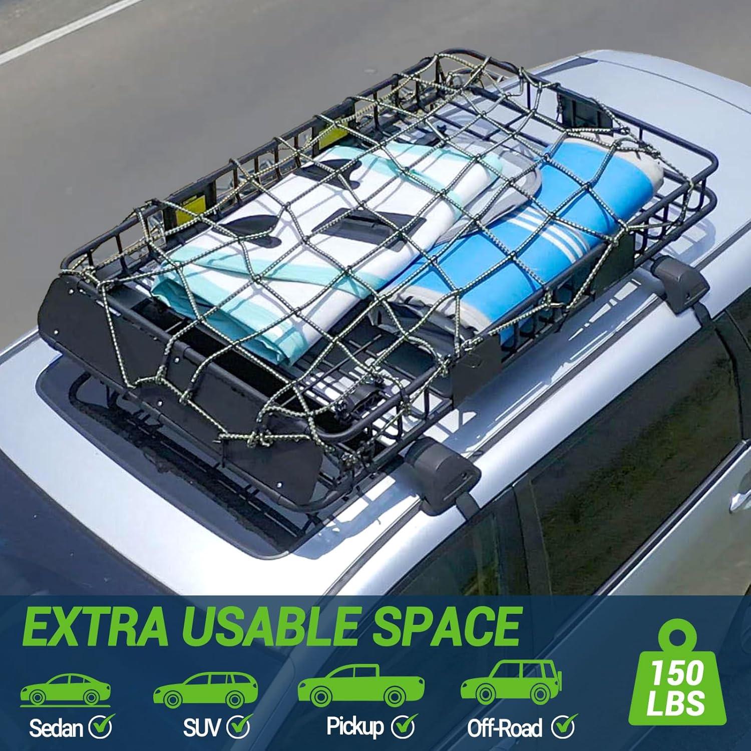 Universal Roof Rack Cargo Carrier Basket Rooftop Luggage Holder Carrier Basket For Camping Traveling