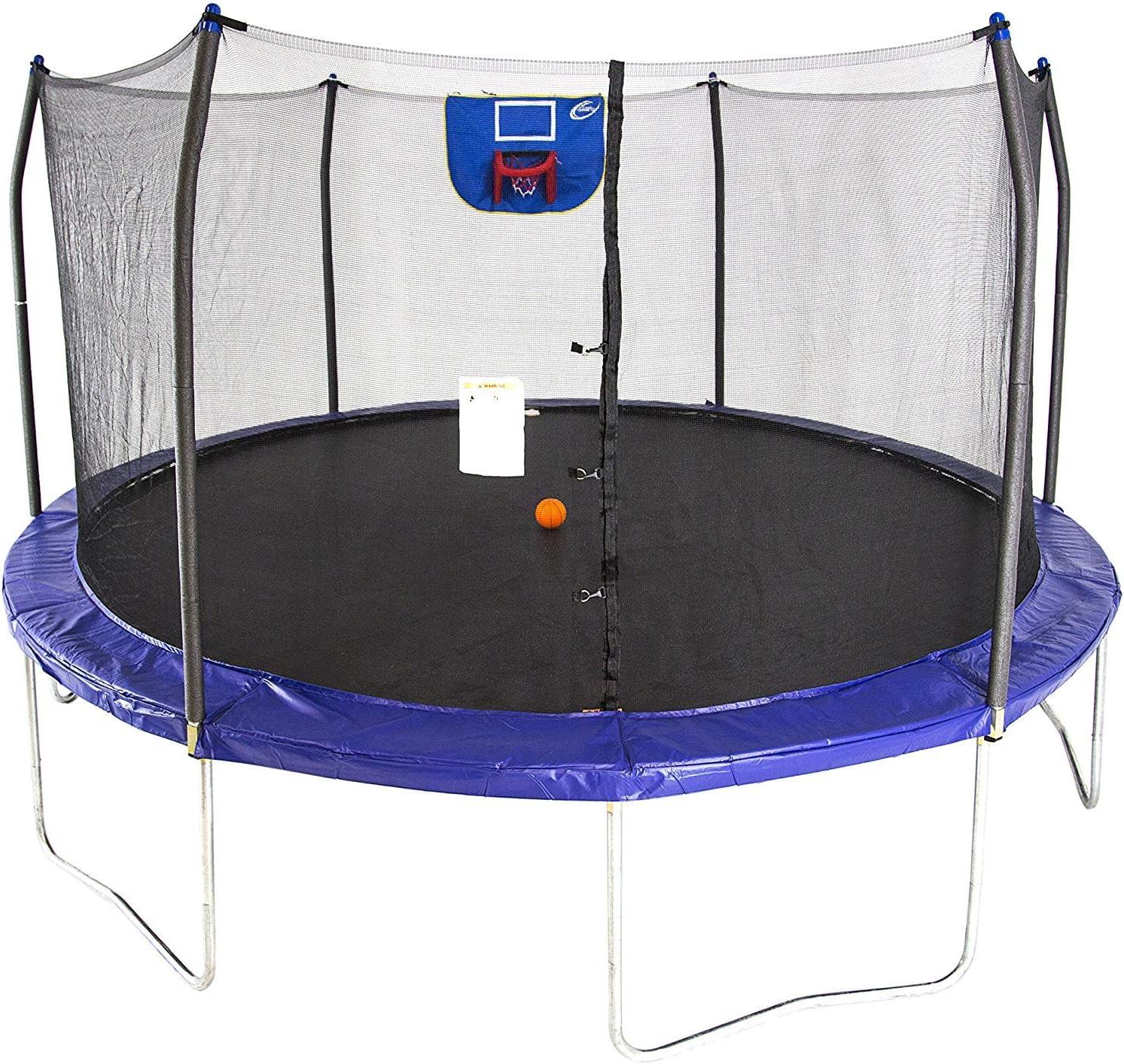 Skywalker Trampolines 15' Round Trampoline with Enclosure – Blue