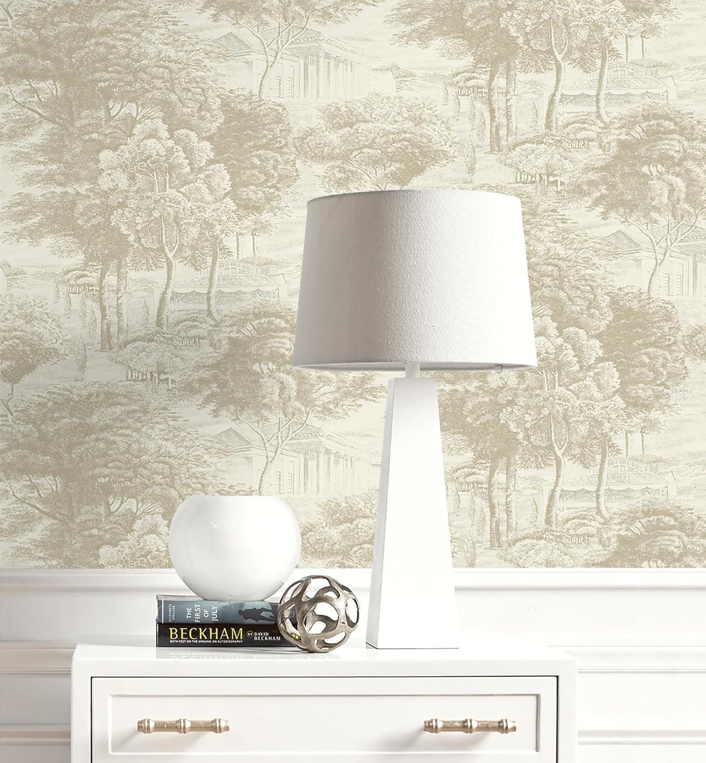 Linen Botanical Peel and Stick Wallpaper, 20.5" x 216"