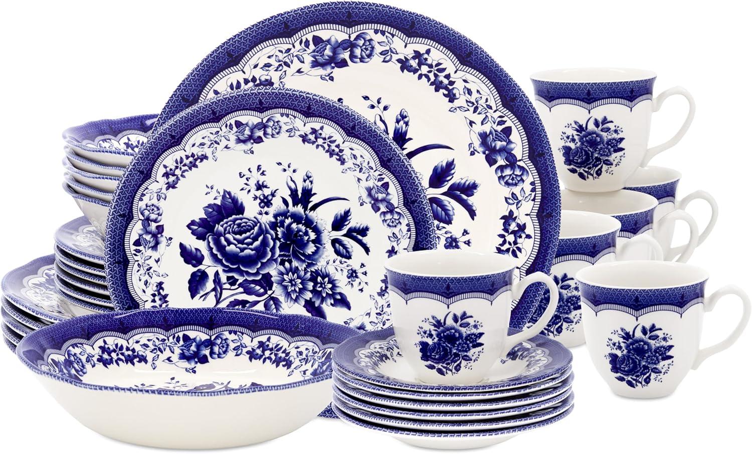 Tudor England Victoria 30 Piece Dinnerware Set, Service for 6