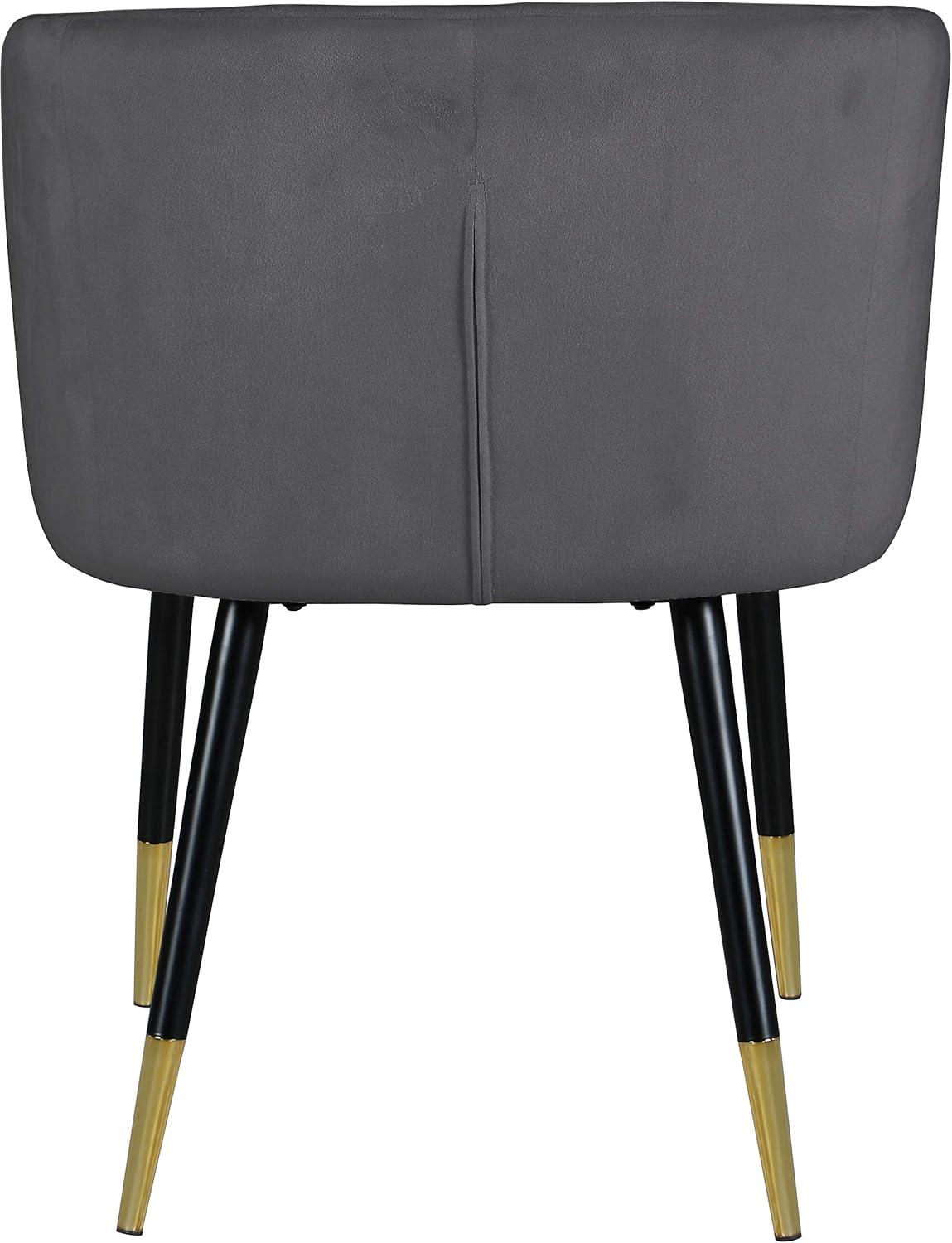 Meridian Furniture Louise Velvet Dining Chair in Gray